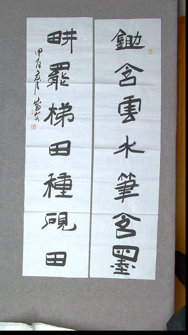 书法苟成文甘肃定西138*34*2 尺寸开裂