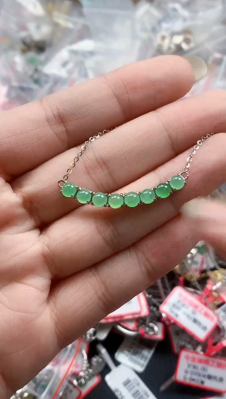 银S925镶嵌戒指翡翠天然A货缅甸翡翠