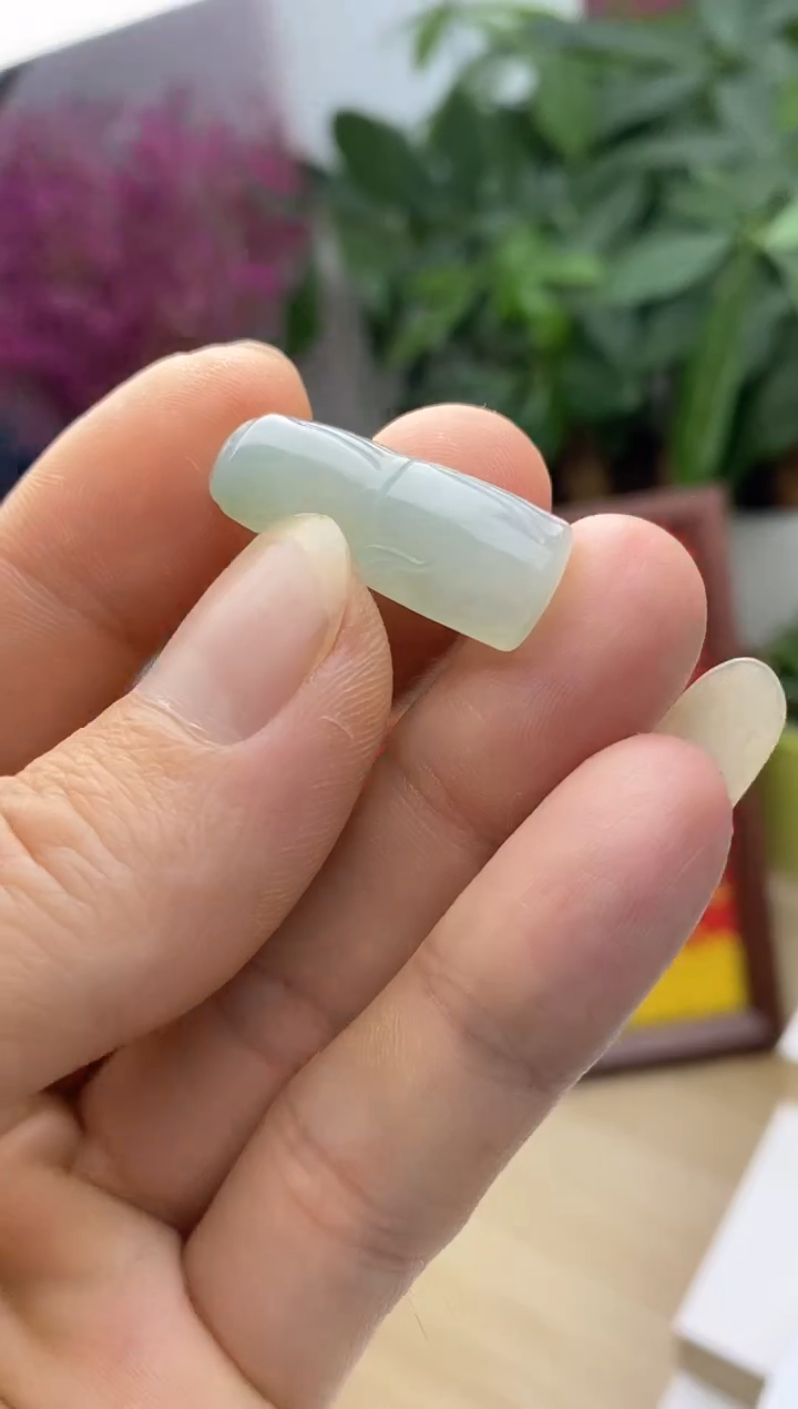 颈饰未镶嵌翡翠48天然缅甸翡翠A货竹节