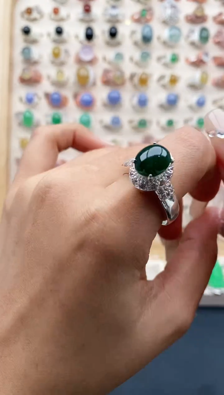 【闪购商品】翡翠戒指未镶嵌缅甸天然A货翡翠333   10+1