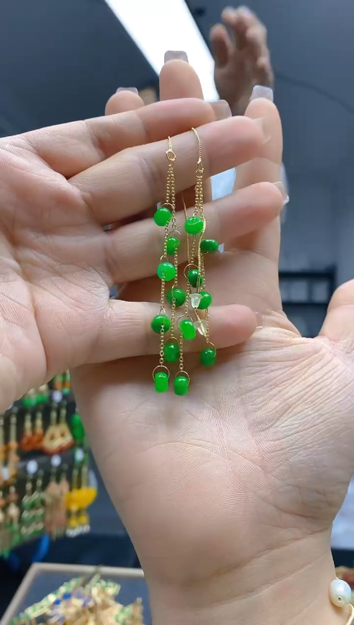 【闪购商品】翡翠耳饰合金50翡翠耳线