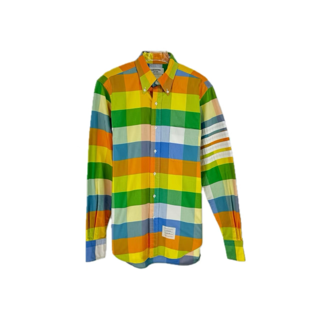 全新未使用 THOMBROWNE 积分-188/汤/P205639136/彩格图案衬衫