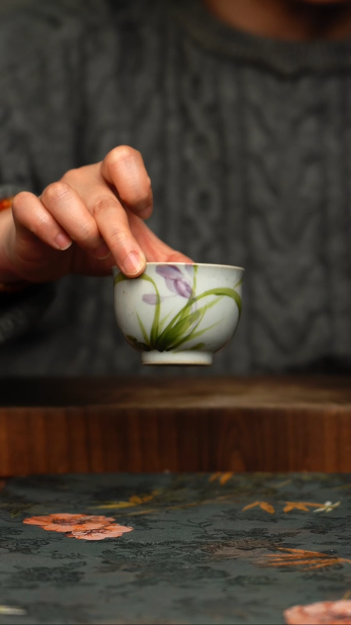 瓷片釉下彩手工手绘同款