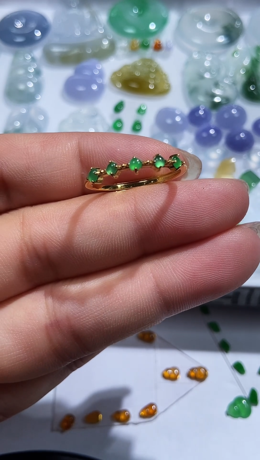翡翠戒指银S925镶嵌翡翠戒指