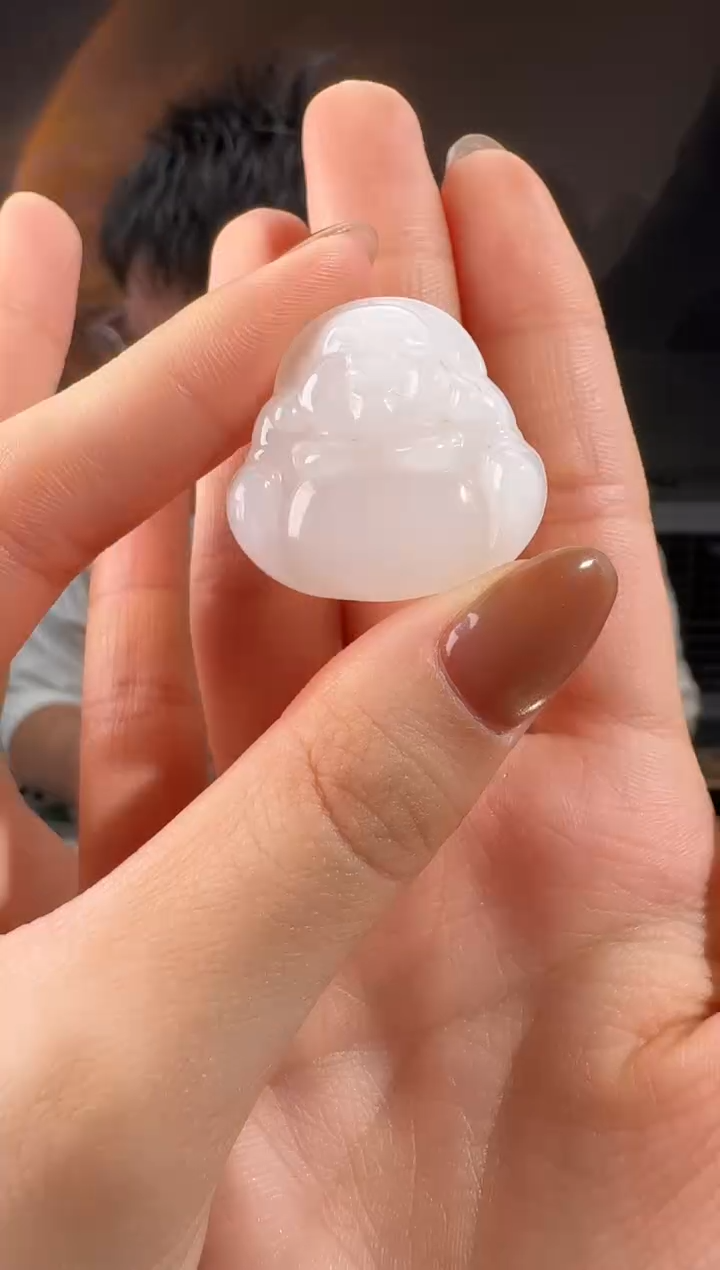 颈饰未镶嵌和田玉佛公赠绳