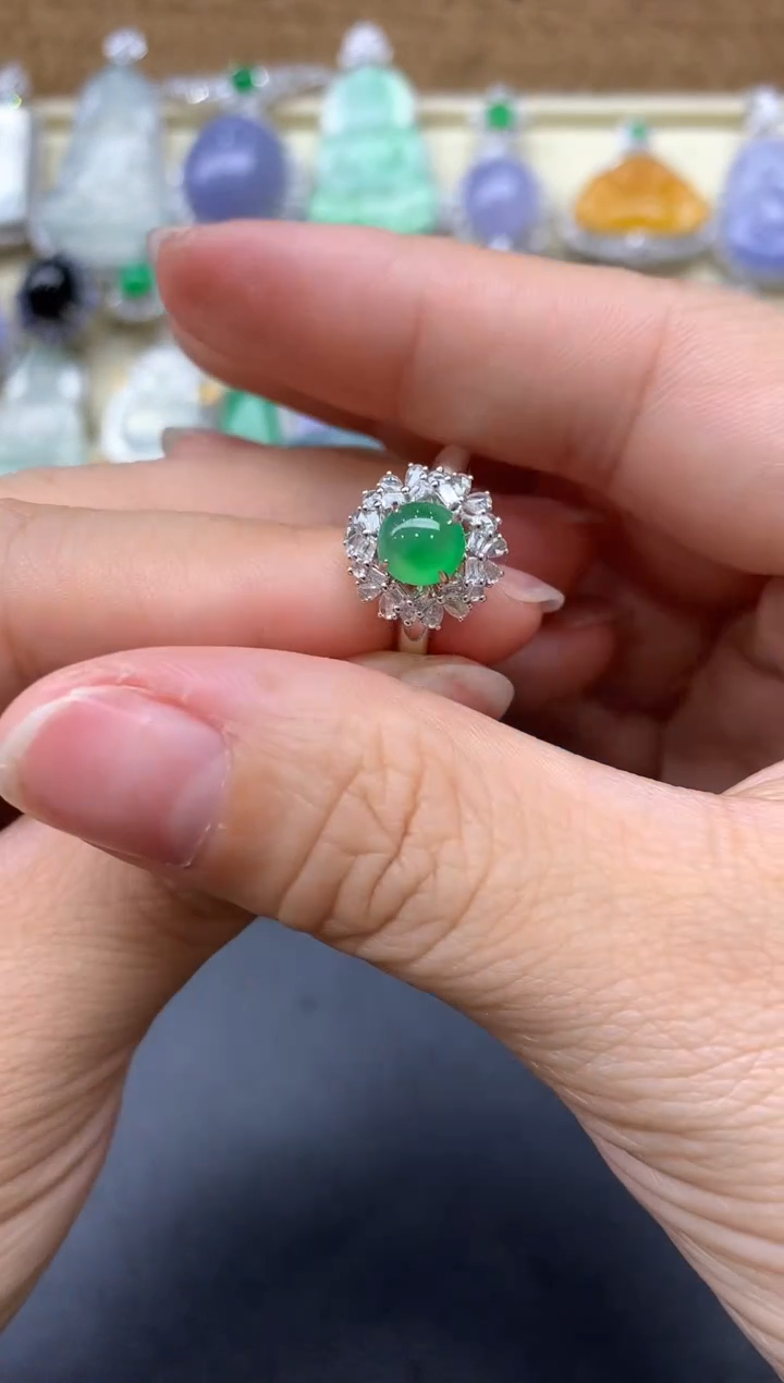 【闪购商品】翡翠戒指18K金镶嵌478-中国好珍宝