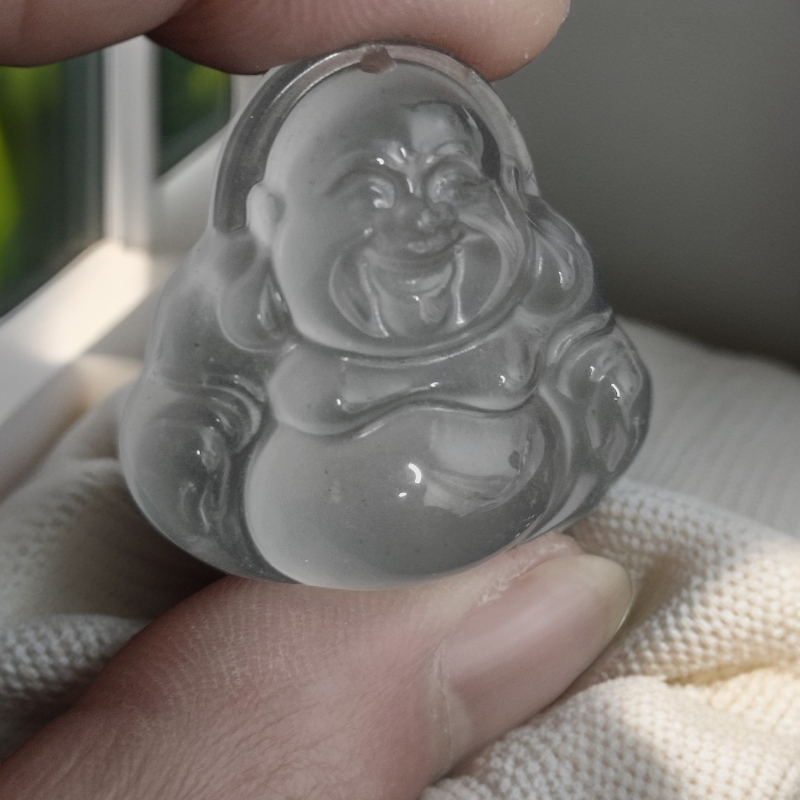 双十一限定宝石光天然石英岩质玉冰透男女同款佛公