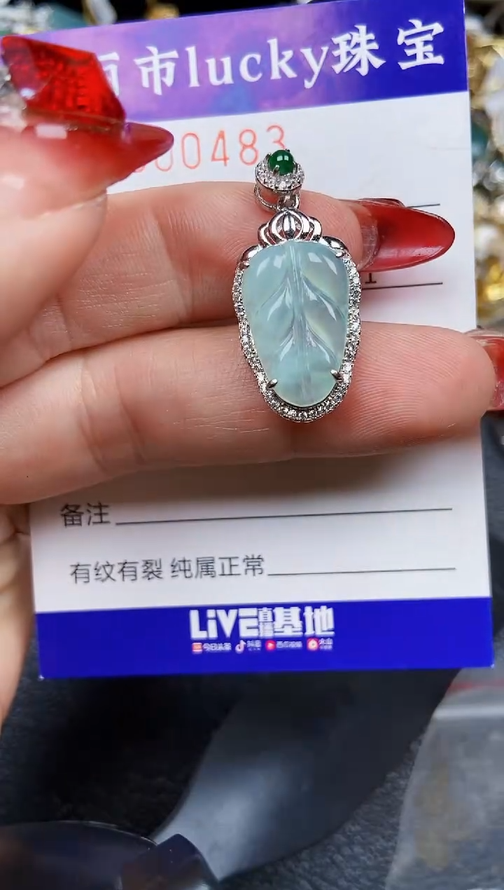 【闪购商品】翡翠颈饰银S925镶嵌0483