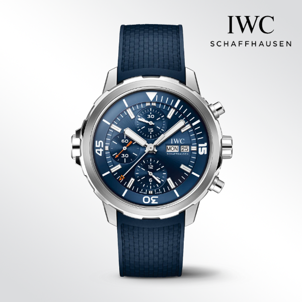 99新 IWC/万国 海洋时计/表径44mm/公价60300元/蓝色男士腕表