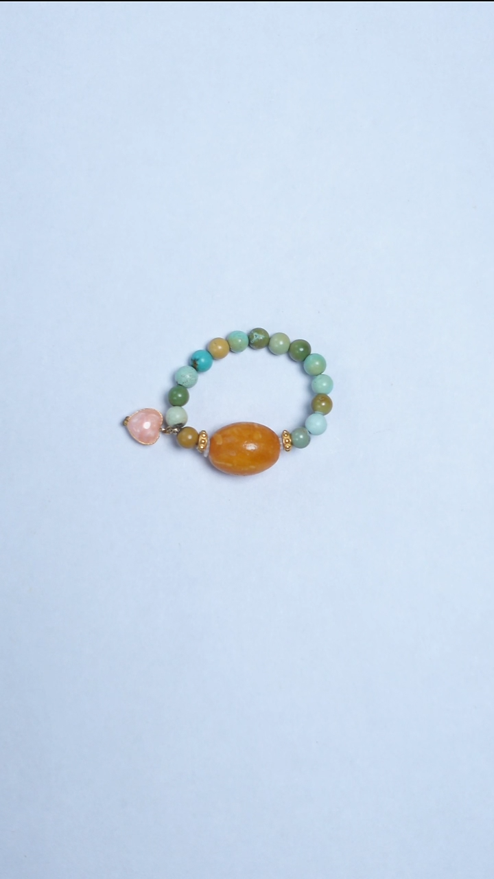 未镶嵌绿松石戒指绿松石花蜡戒指