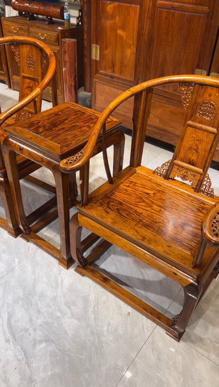 木皇宫椅三件套家具