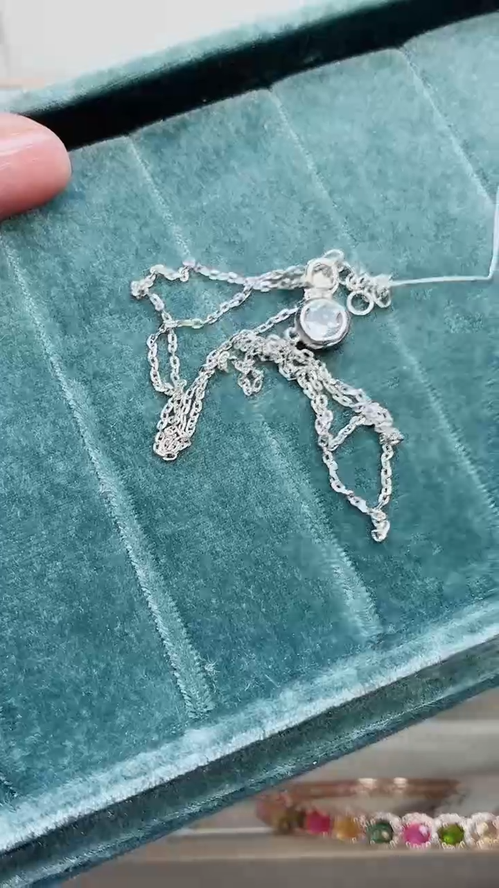 银S925镶嵌项链海蓝宝石356ZB1107产品一个