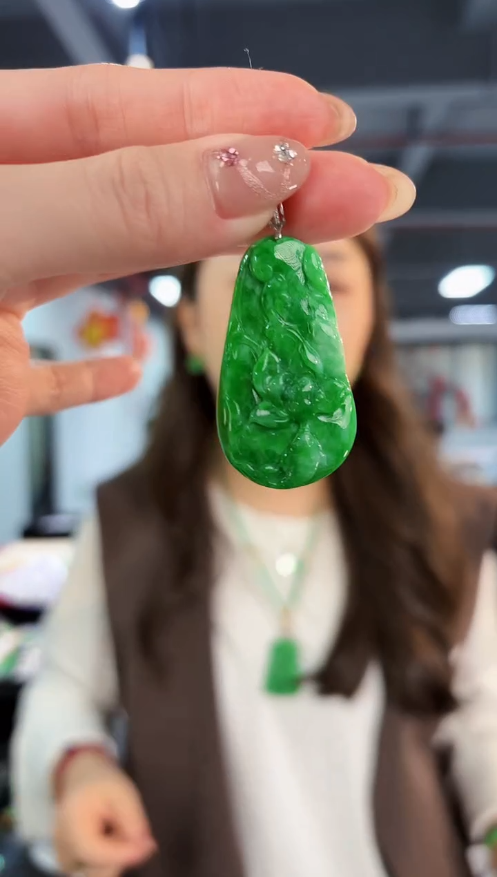 【闪购商品】翡翠颈饰18K金镶嵌缅料A货/支持复检/一件