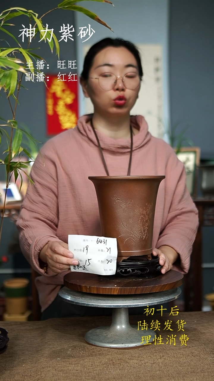 【闪购商品】紫砂花盆6431+S 色随机  紫砂花盆