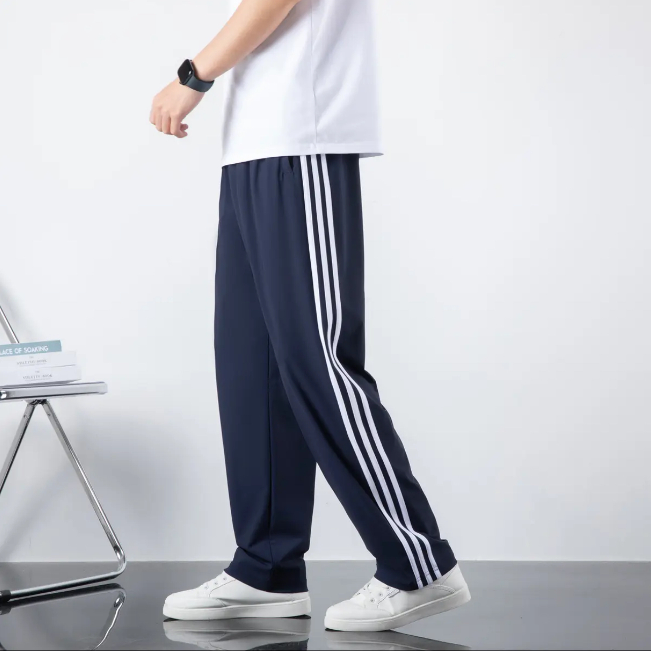 【三条杠】锦纶速干冰丝夏季透气男女同款速干降温防晒校服裤休闲裤