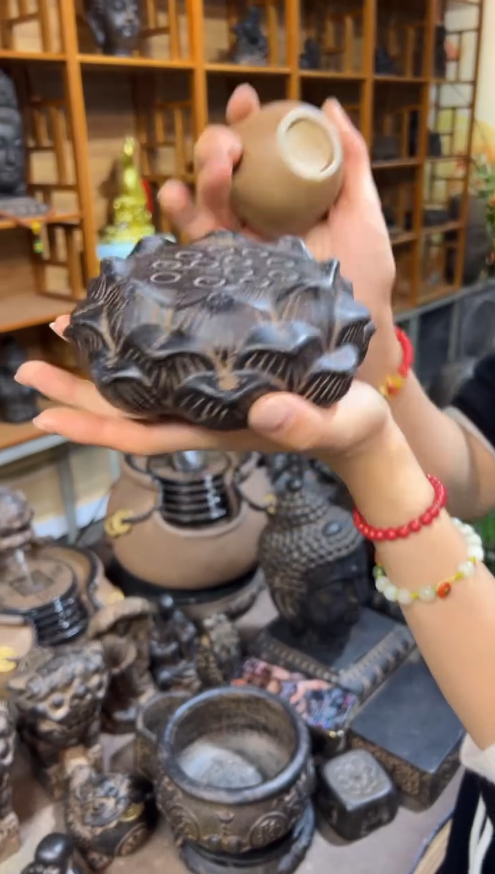 陶土莲蓬实心底座