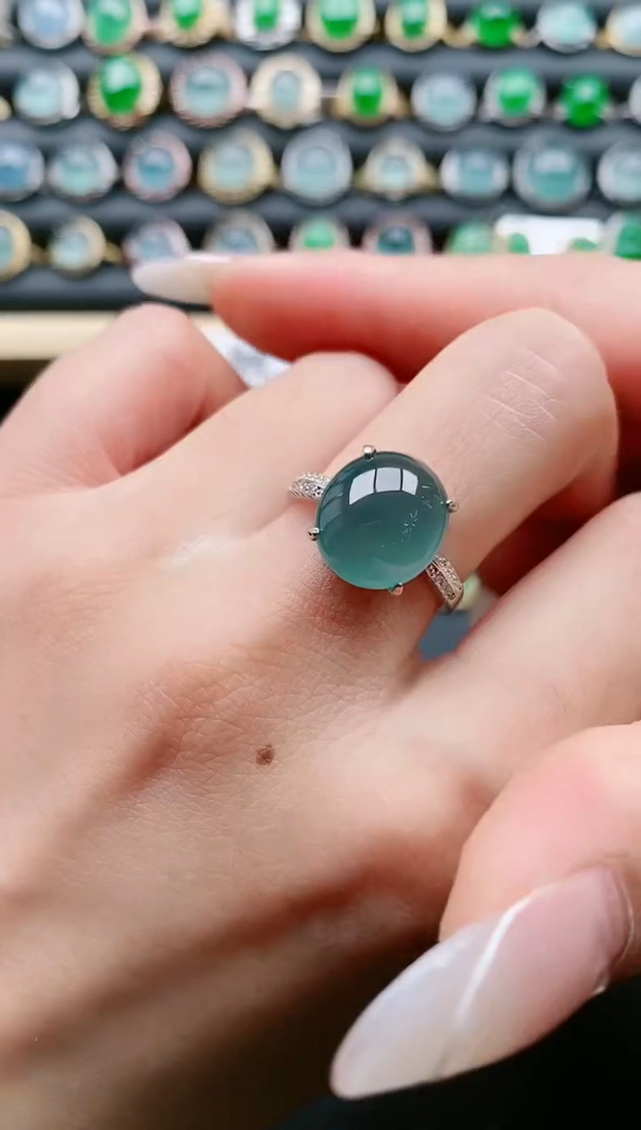 【闪购商品】翡翠戒指银S925镶嵌111111111