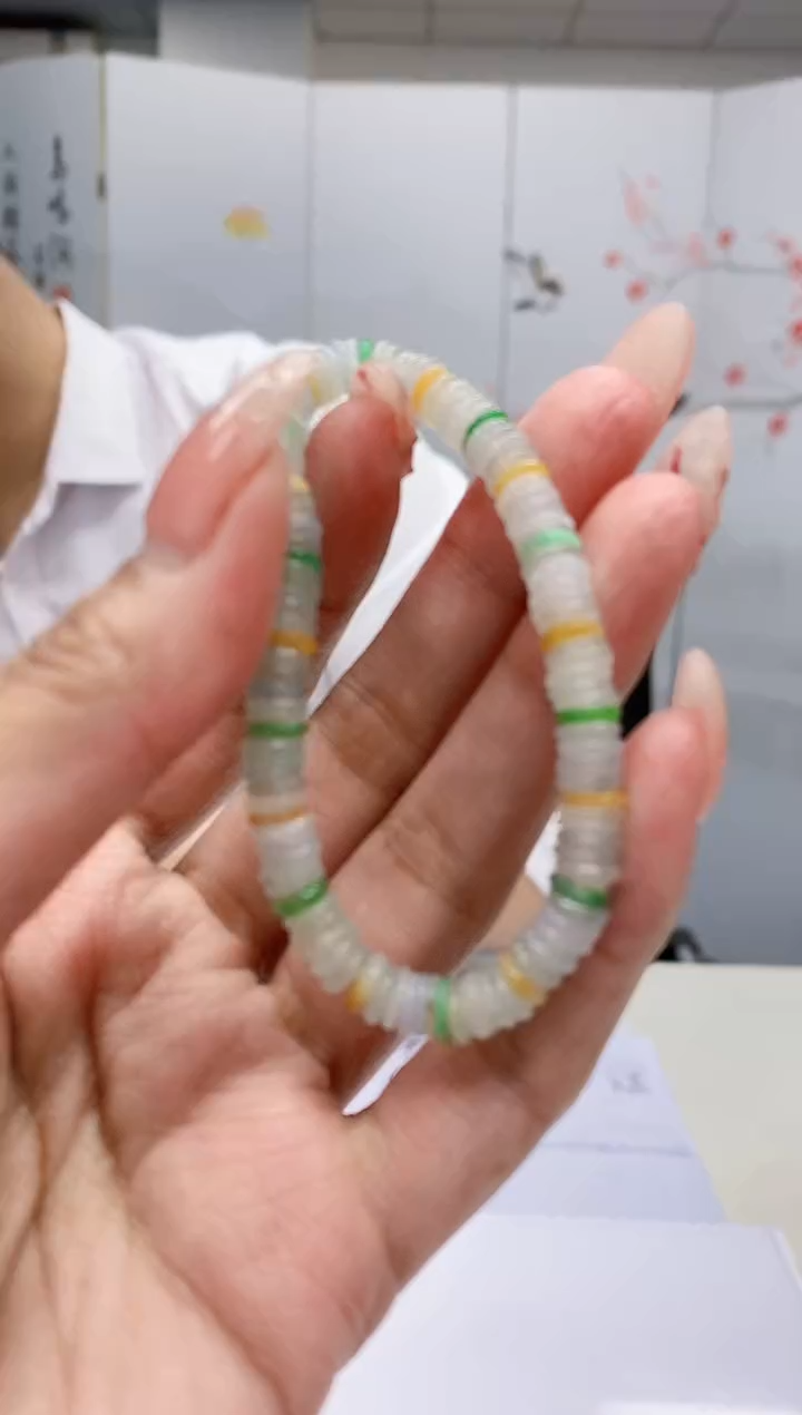 【闪购商品】定制翡翠未镶嵌4868MM-毛货手串242