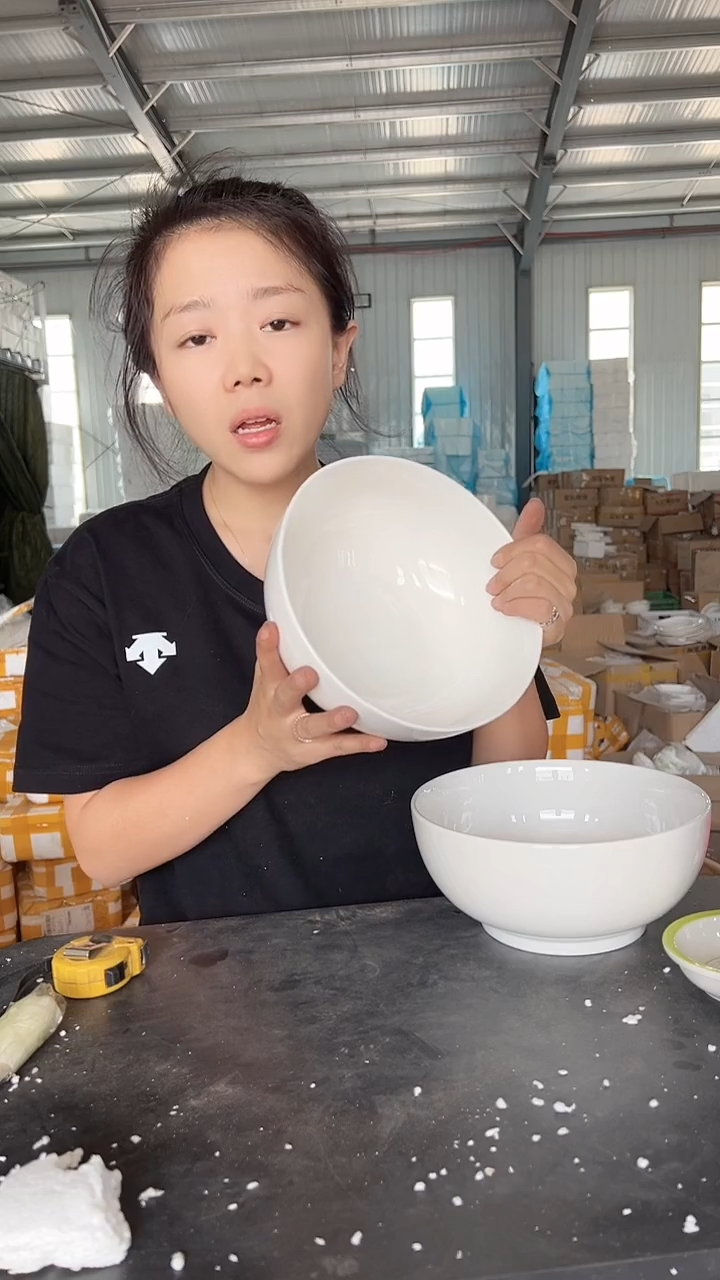 陶瓷餐具清退件  纯白8英寸汤碗2支