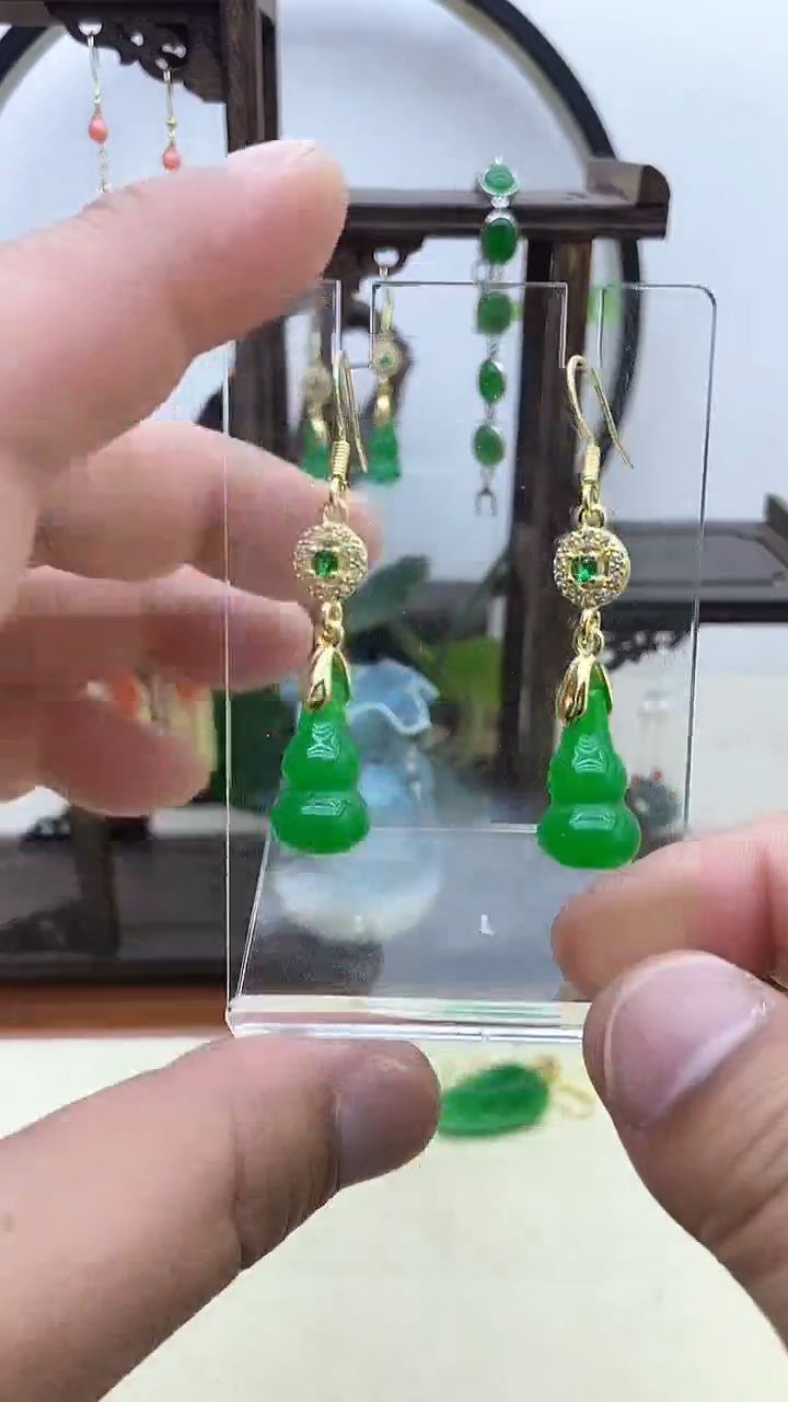 【闪购商品】翡翠耳饰14K金镶嵌52号