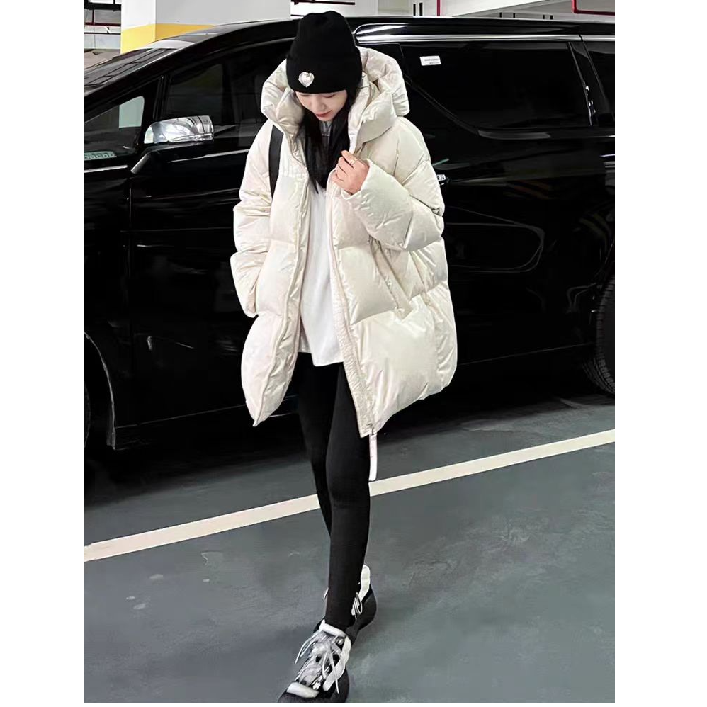 秋冬季白鸭羽女新款高级感宽松连帽加厚羽绒外套（D5-7)835（JU）