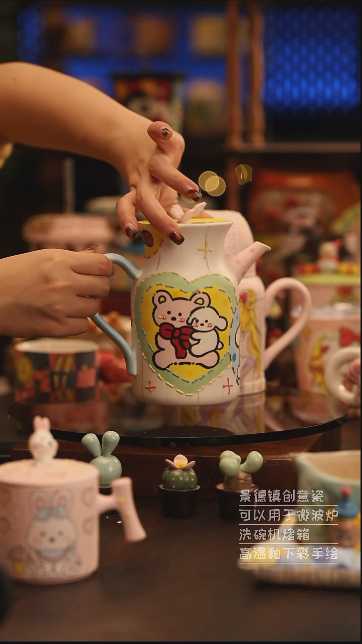 陶瓷景德镇可爱陶瓷釉下彩绘设计师款