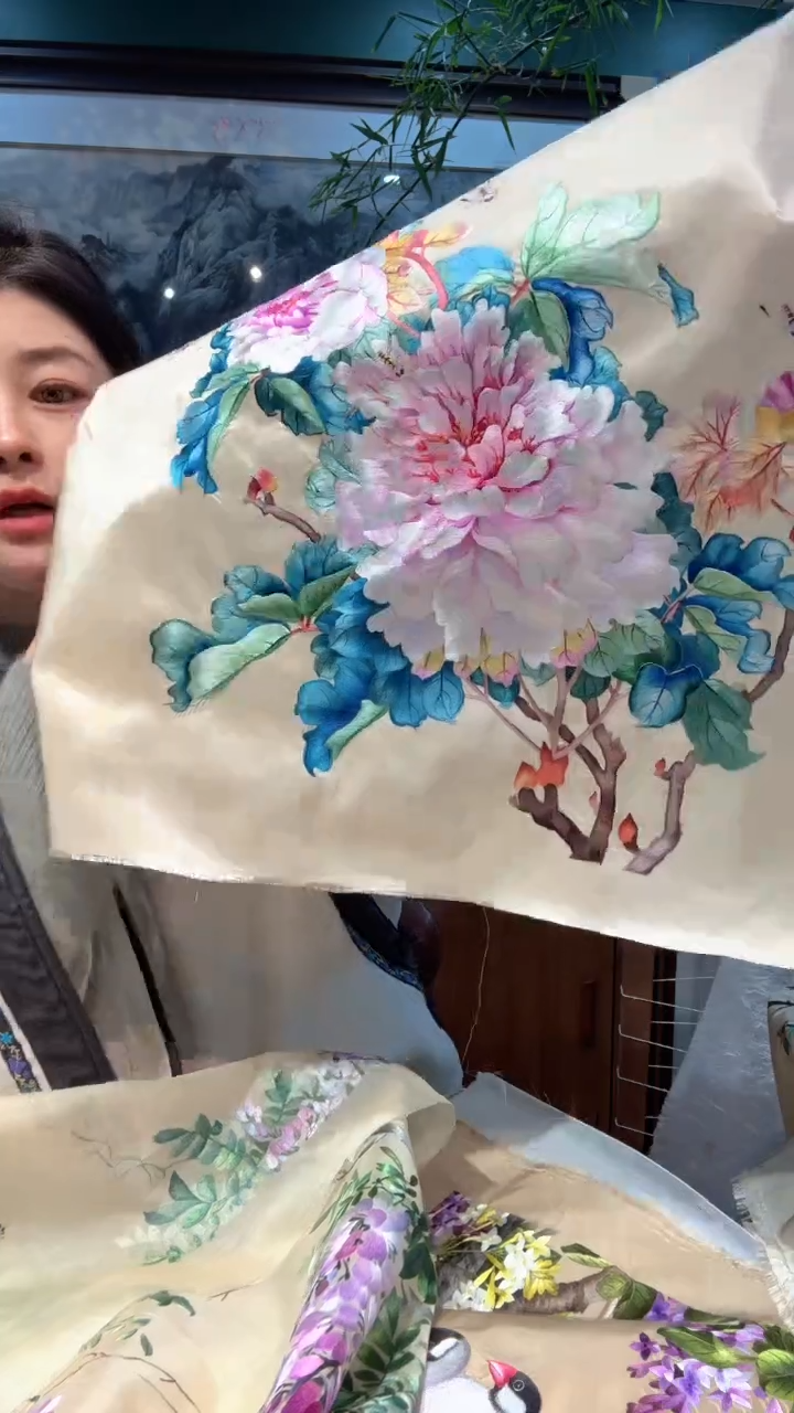 横款非遗刺绣手工装饰画绣片