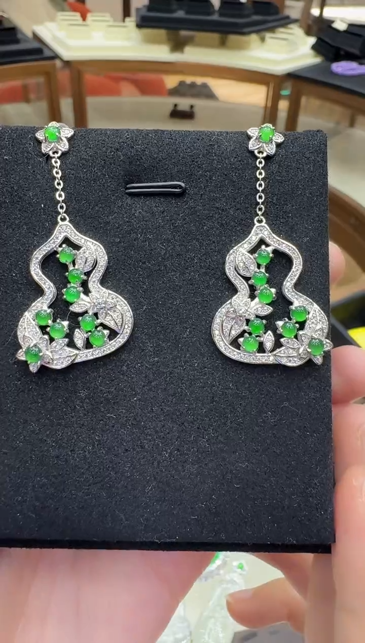 银S925镶嵌翡翠耳饰多样性团购发一件