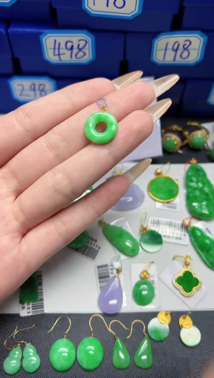 【闪购商品】翡翠颈饰18K金镶嵌Y缅料A货/支持复检/一件