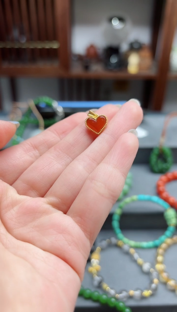 【闪购商品】玛瑙/玉髓吊坠18K金镶嵌18k金玛瑙吊坠 MY赠链