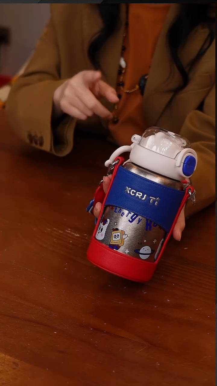 陶109-小茶日记内外纯钛儿童保温杯500ML-蓝色