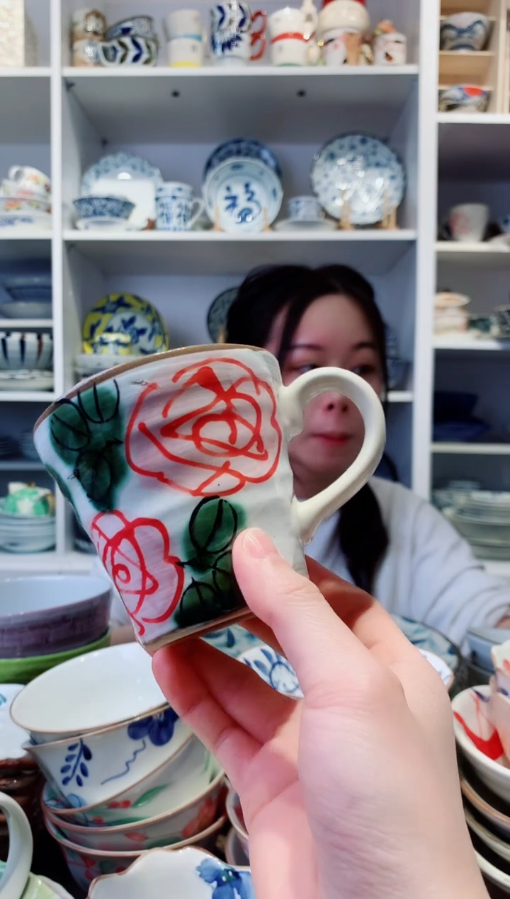 钛合金微瑕手绘濑户烧马克杯