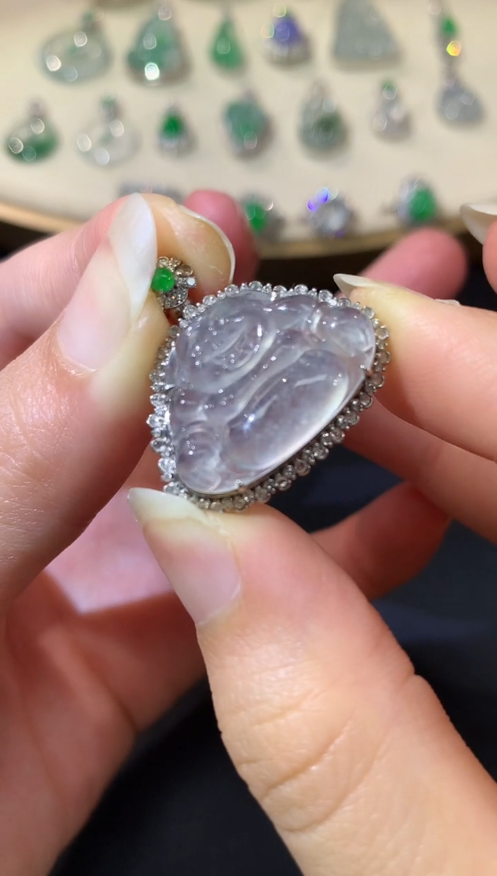 翡翠18K金镶嵌吊坠(不含链)A185 |  7980