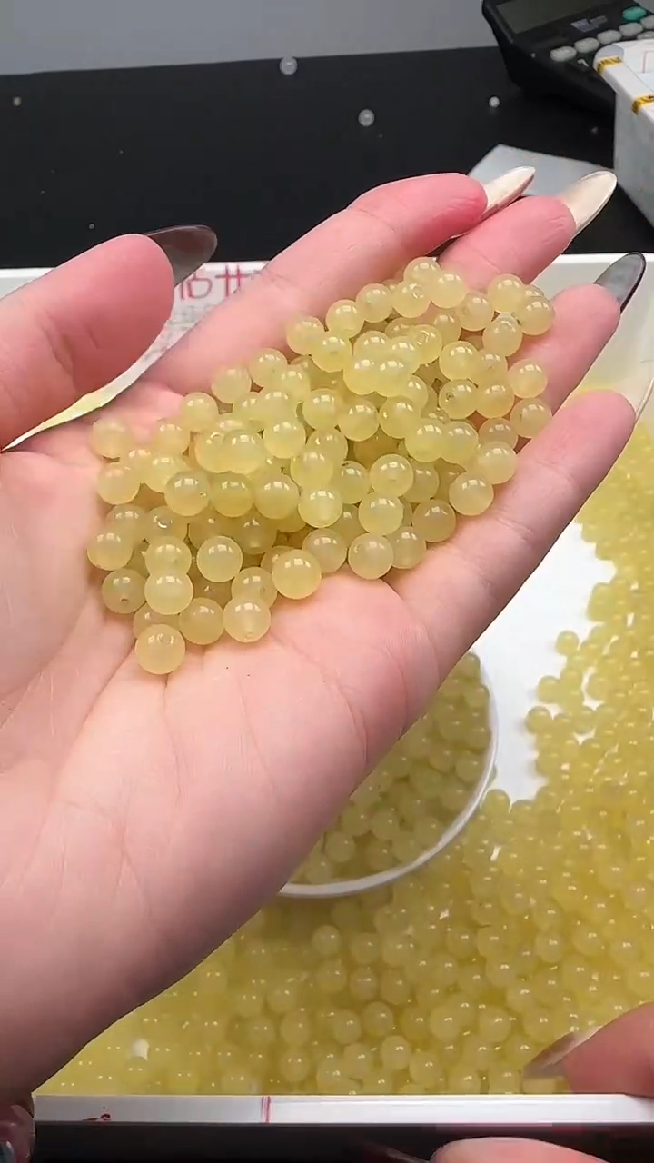 未镶嵌和田玉珠宝半成品蜂蜜水圆珠N256卡6MM散珠30颗（赠线