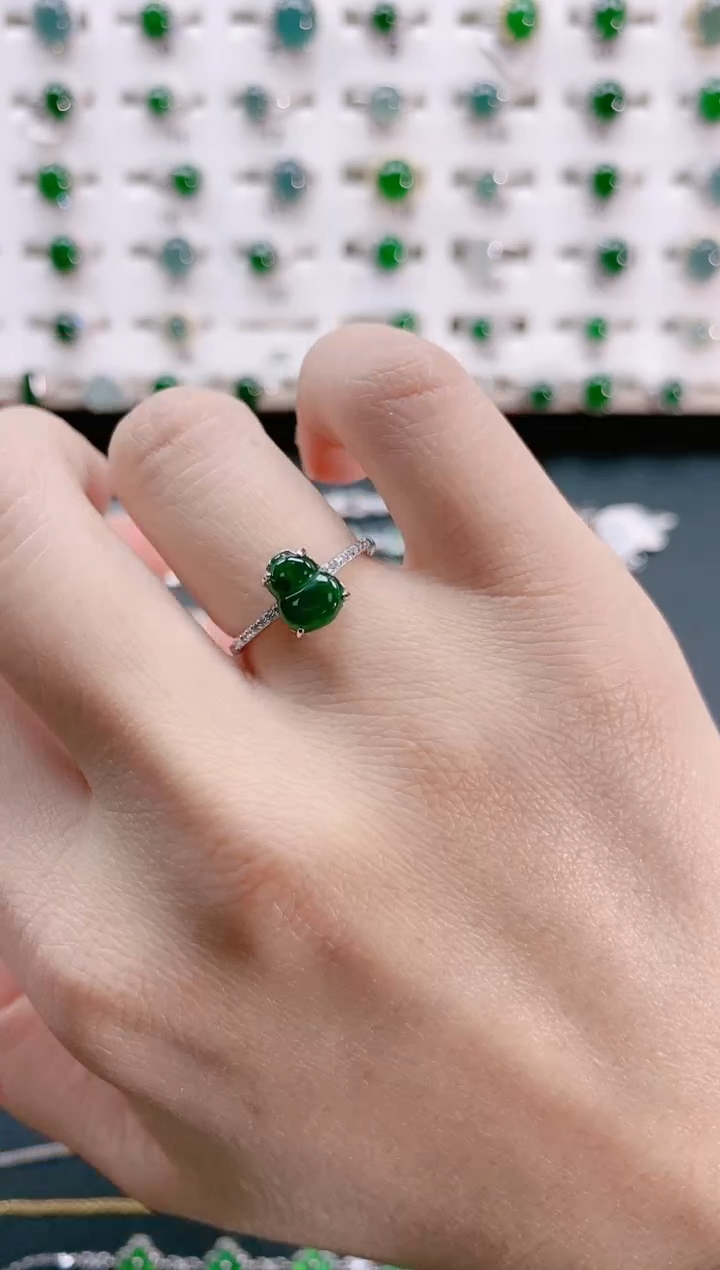 【闪购商品】翡翠戒指银S925镶嵌天然翡翠