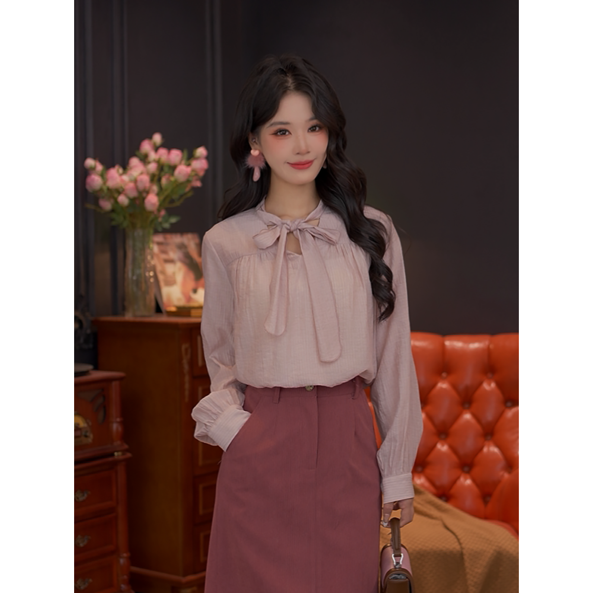 婉儿【雨诉】25年秋季新款简约小众显瘦减龄衬衫#Y14157