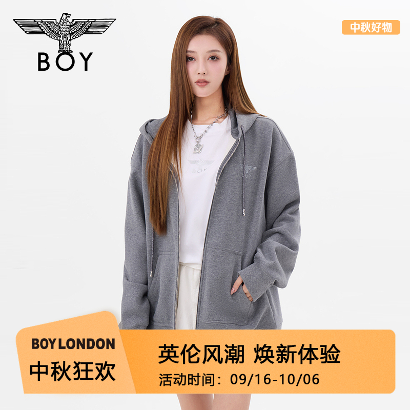 【繁星点点】BOYLONDON情侣连帽开衫长袖时尚休闲宽松秋外套N06007