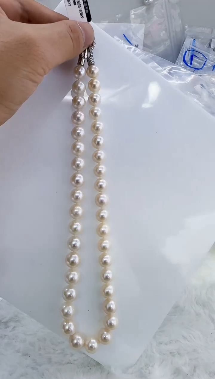 未镶嵌淡水珍珠DA珍珠串链9-12 a697