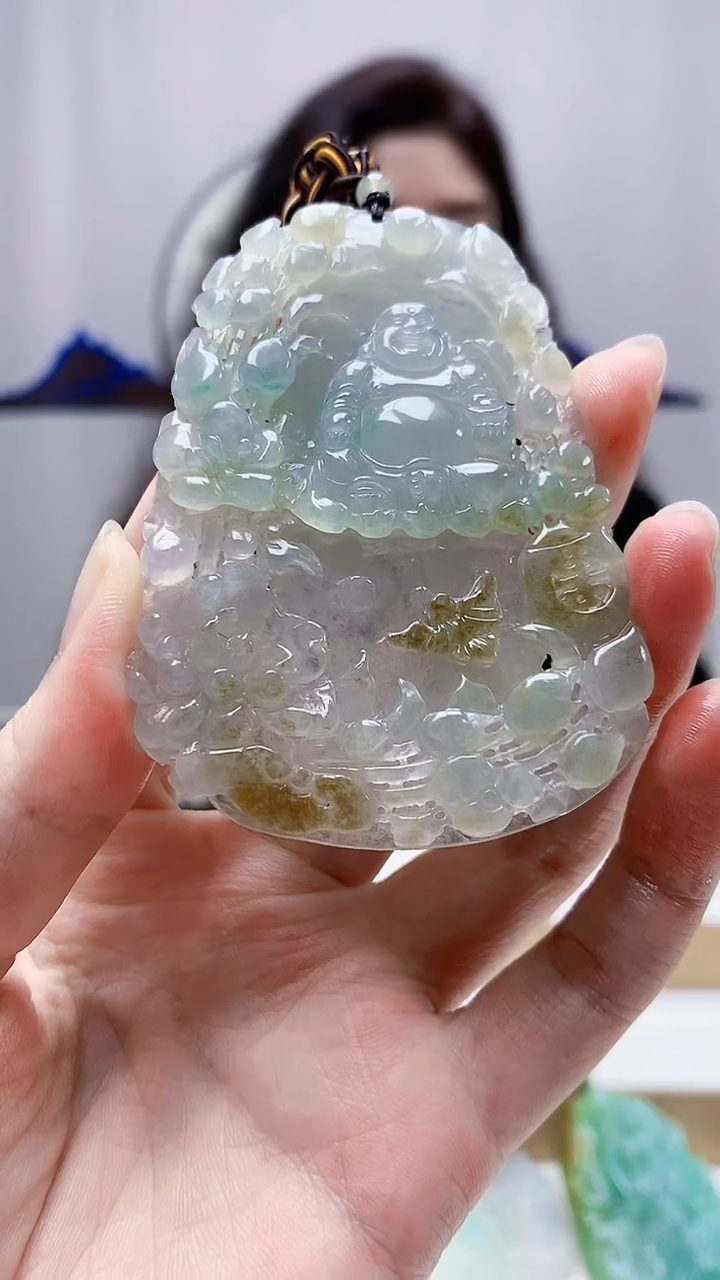 未镶嵌定制翡翠4829zm-毛货挂件佛公93