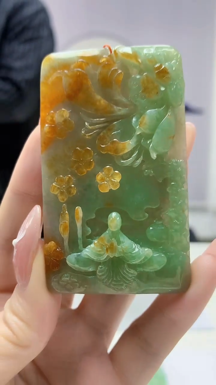 【闪购商品】定制翡翠未镶嵌5153DD-毛货挂件4