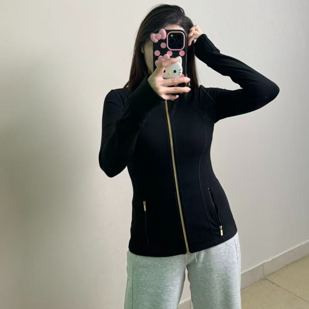 立领修身瑜伽服长款薄款一毛毛一样样-E