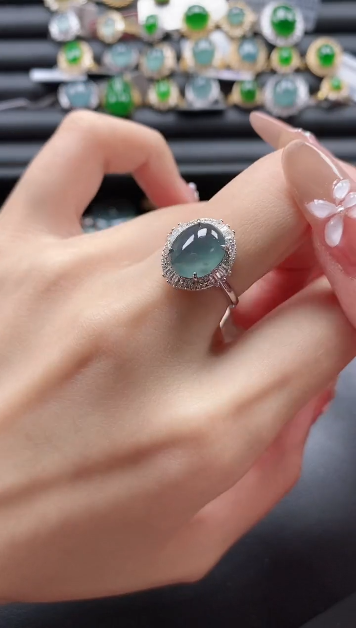 【闪购商品】翡翠戒指银S925镶嵌51511