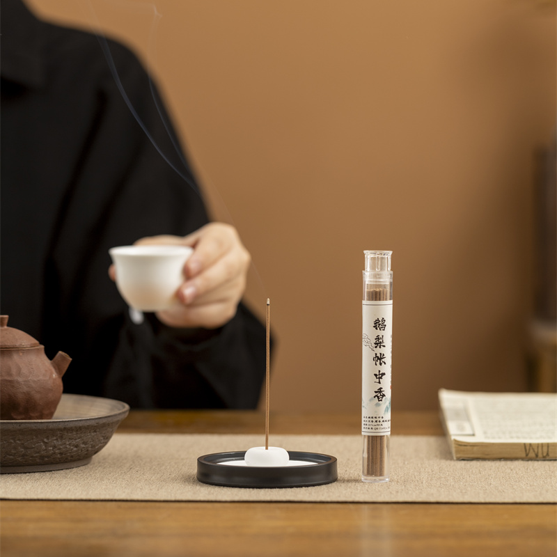 黑白分明石膏香插沉香檀香线香盘香香炉配件禅意香黄铜香大号香插