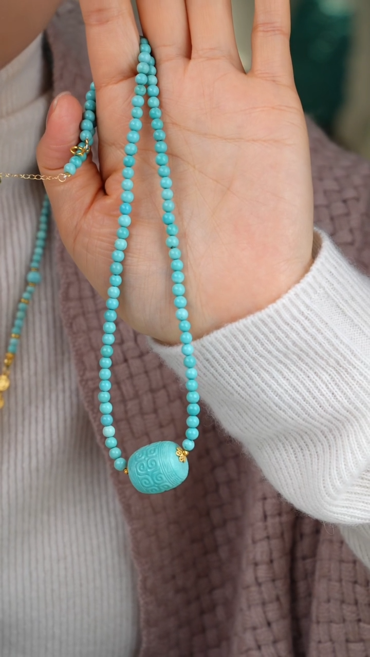 【闪购商品】绿松石项链18K金镶嵌1