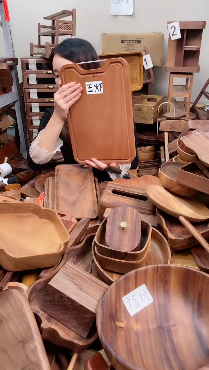 木  乌檀木带把手菜板36*24*2.5cm  