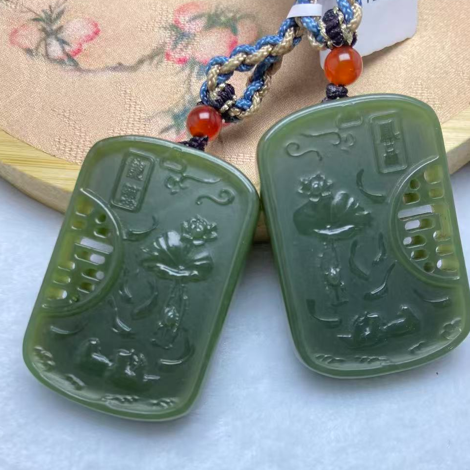 和田玉龙凤牌V010