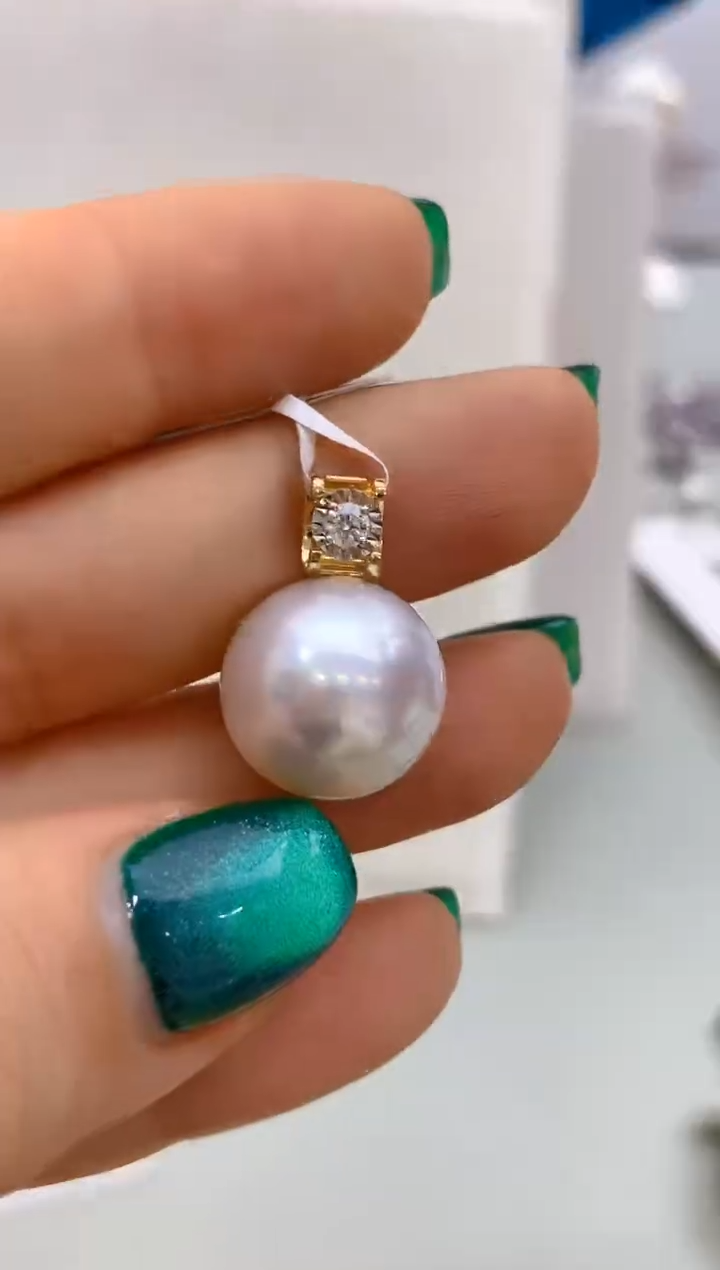 【闪购商品】海水珍珠吊坠18K金镶嵌165 14-15mm