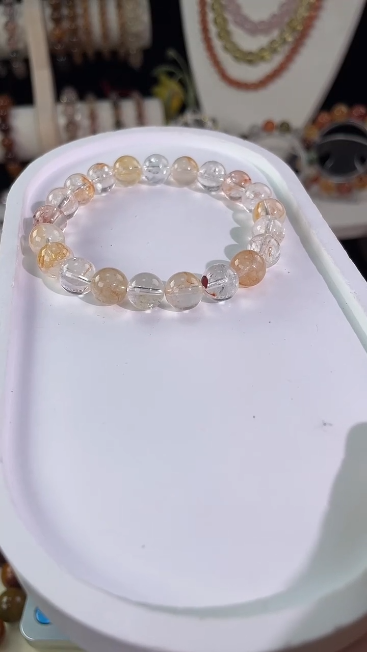 未镶嵌手串水晶闪灵胶花9MM+