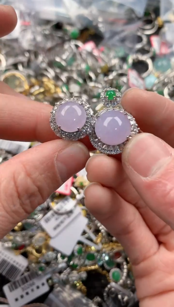 银S925镶嵌戒指翡翠333      2