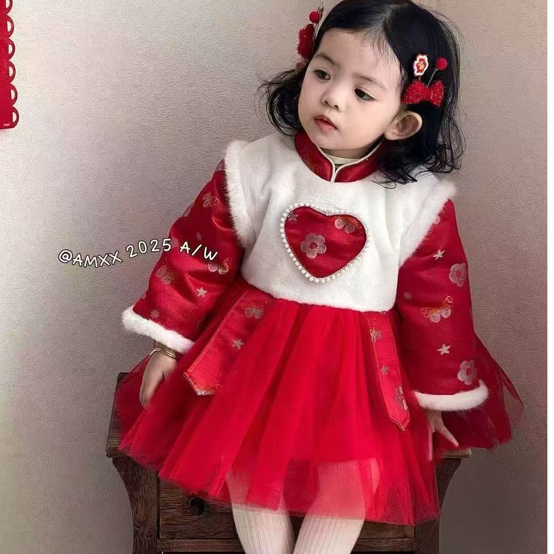 Wone小童 品牌 儿童女宝拜年裙